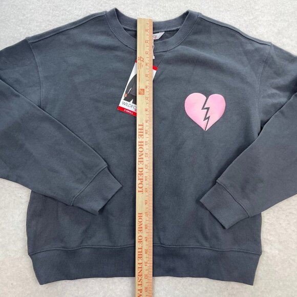 NWT Wildfox Women's Gray Graphic "I WISH IT WAS SATURDAY" Crewneck Sweater XS - Picture 6 of 8